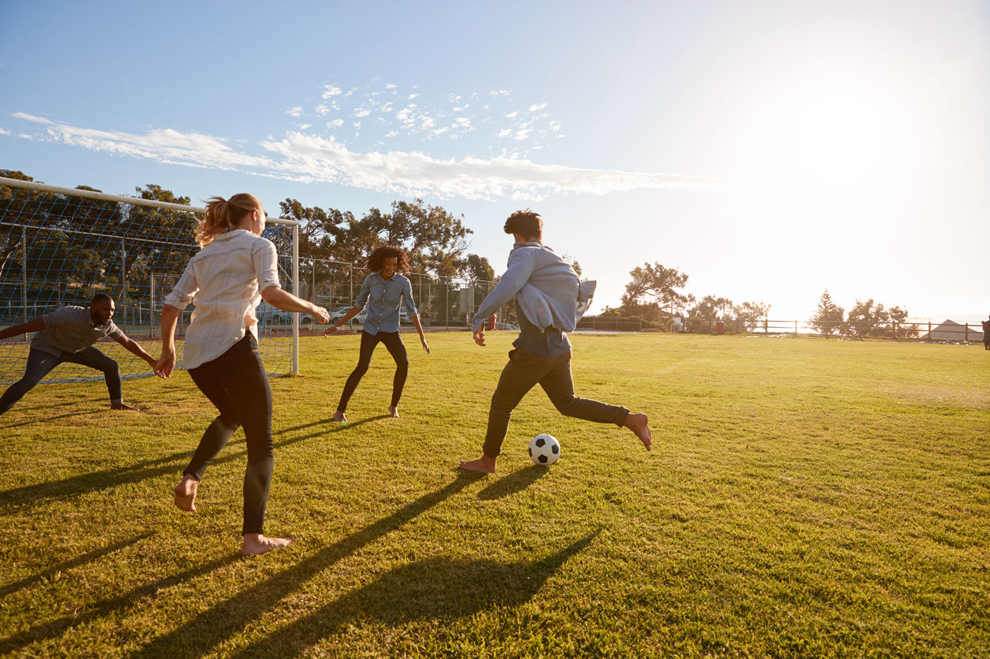 People playing football