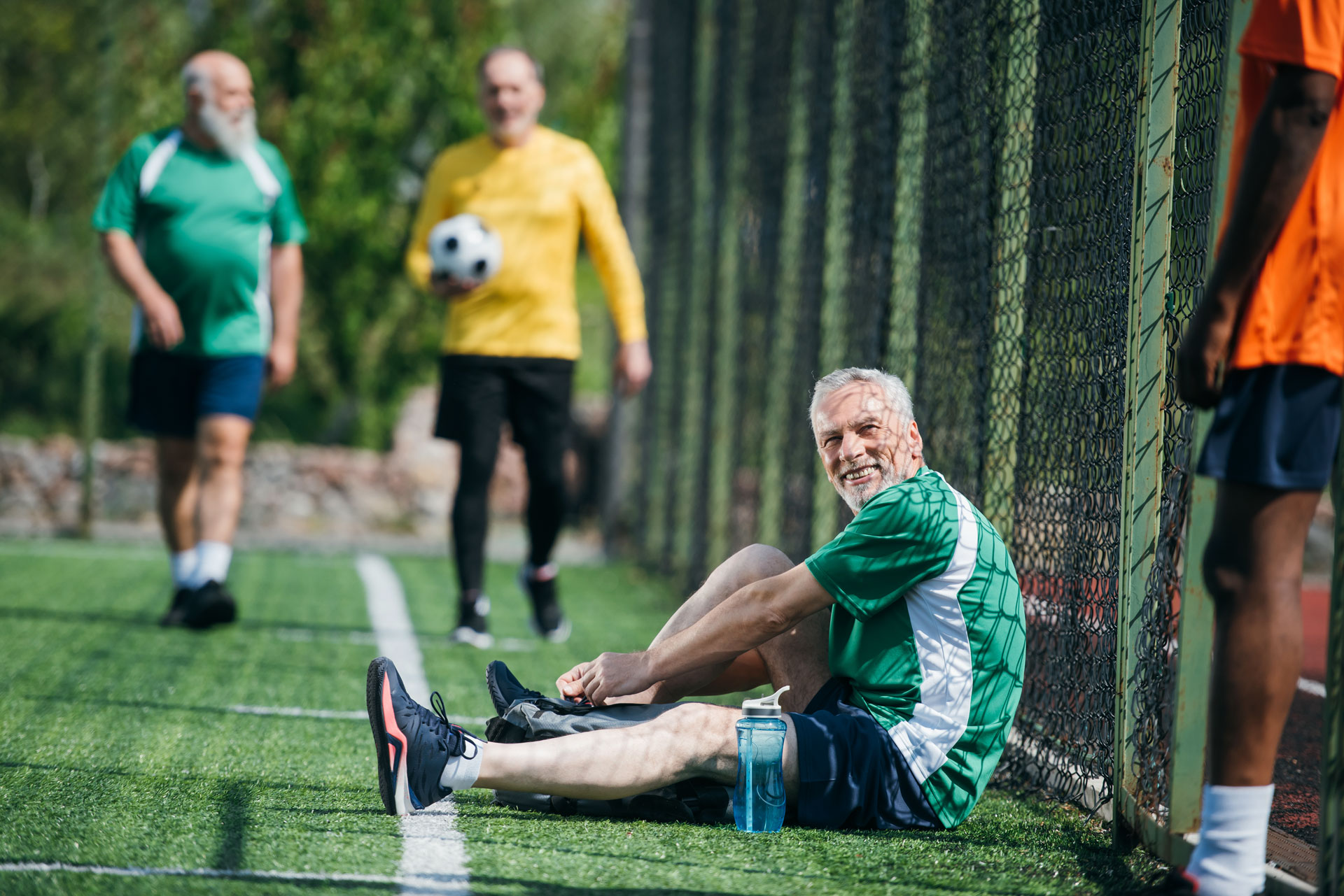 Man on football pitch