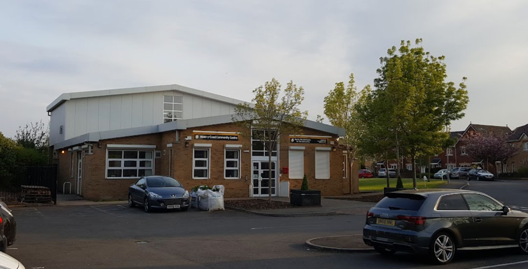 A photo of the front of Mats Y Coed Community Centre