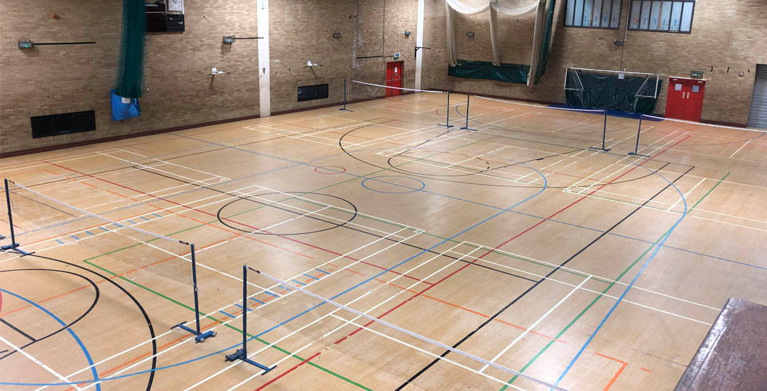 A photo of the badminton courts at Penarth Leisure Centre
